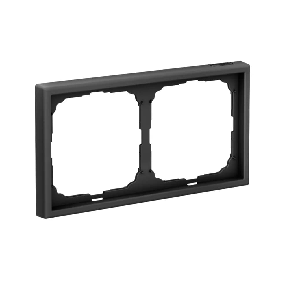 Дизайнерская рамка на 2 места (модуля) для выключателей или розеток Systeme Electric ArtGallery, цвет карбон