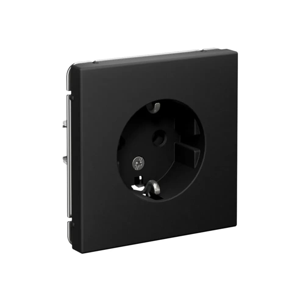 Дизайнерская розетка с заземлением Systeme Electric ArtGallery, цвет карбон