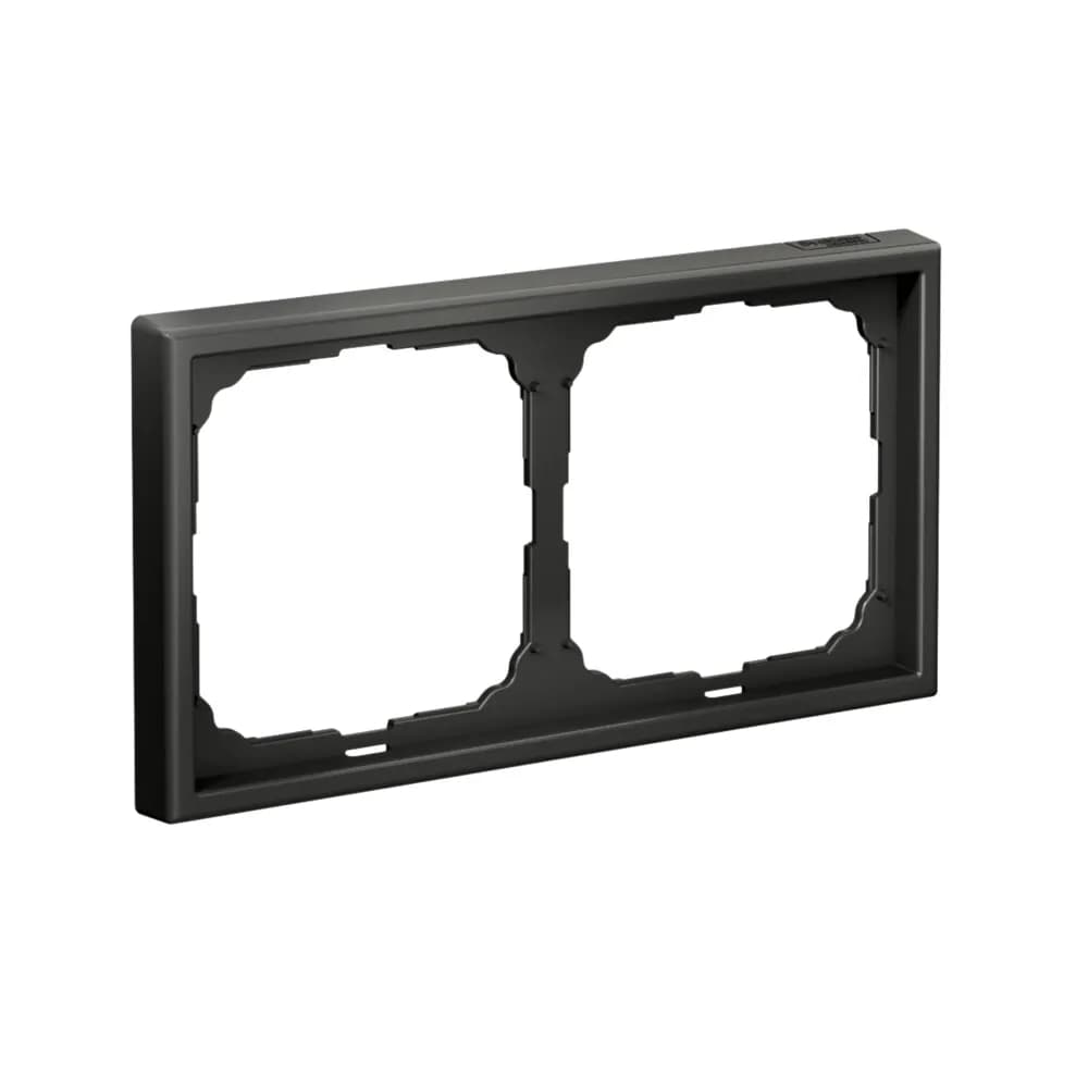 Дизайнерская рамка на 2 места (модуля) для выключателей или розеток Systeme Electric ArtGallery, цвет базальт