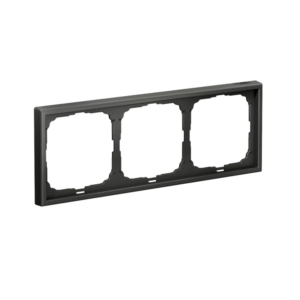 Дизайнерская рамка на 3 места (модуля) для выключателей или розеток Systeme Electric ArtGallery, цвет базальт