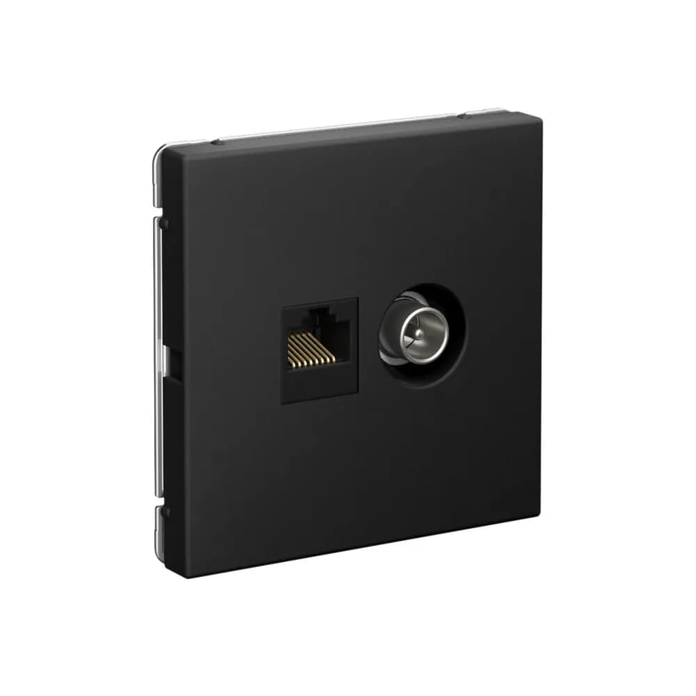 Розетка двойная TV + компьютерная Systeme (Schneider) Electric ArtGallery GAL001089 (карбон)