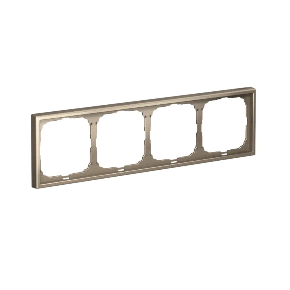 Дизайнерская рамка на 4 места (модуля) для выключателей или розеток Systeme Electric ArtGallery, цвет шампань