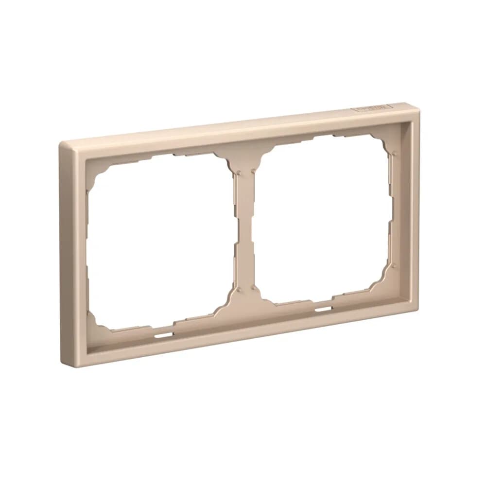 Дизайнерская рамка на 2 места (модуля) для выключателей или розеток Systeme Electric ArtGallery, цвет песочный