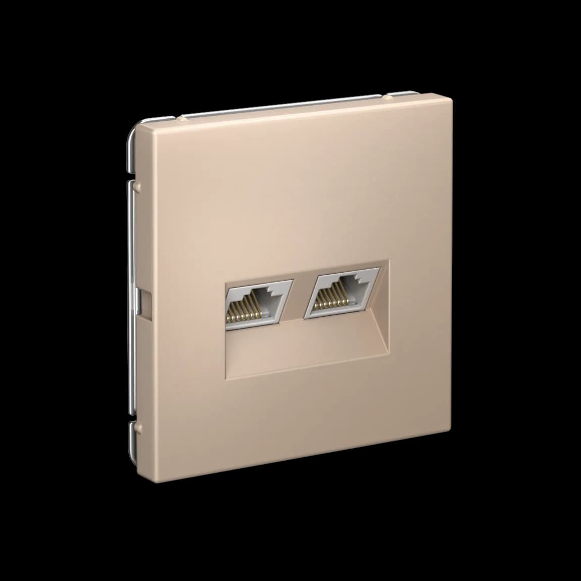 Дизайнерская двойная компьютерная розетка Systeme Electric ArtGallery, два порта RJ45, цвет песочный