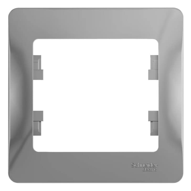 Рамка однопостовая (1-местная) Systeme Electric (Schneider) Glossa, цвет алюминий