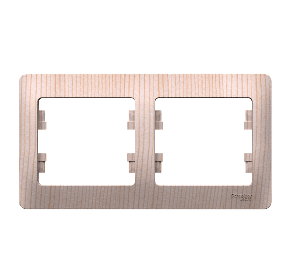 Рамка 2-местная Schneider Electric Glossa рисунок сосна GSL001502 для блока розеток и выключателей
