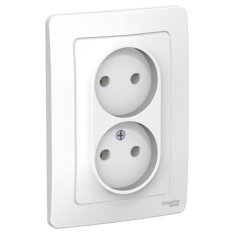 Розетка двойная без заземления Schneider Electric Blanca белый BLNRS000021