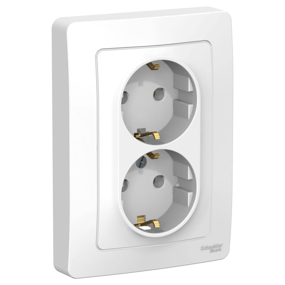 Розетка двойная с заземлением Schneider Electric Blanca белый BLNRS001021