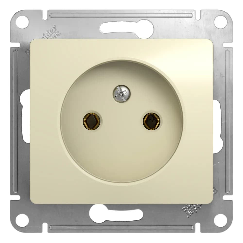 Розетка силовая без заземления Systeme Electric (Schneider) Glossa, цвет бежевый