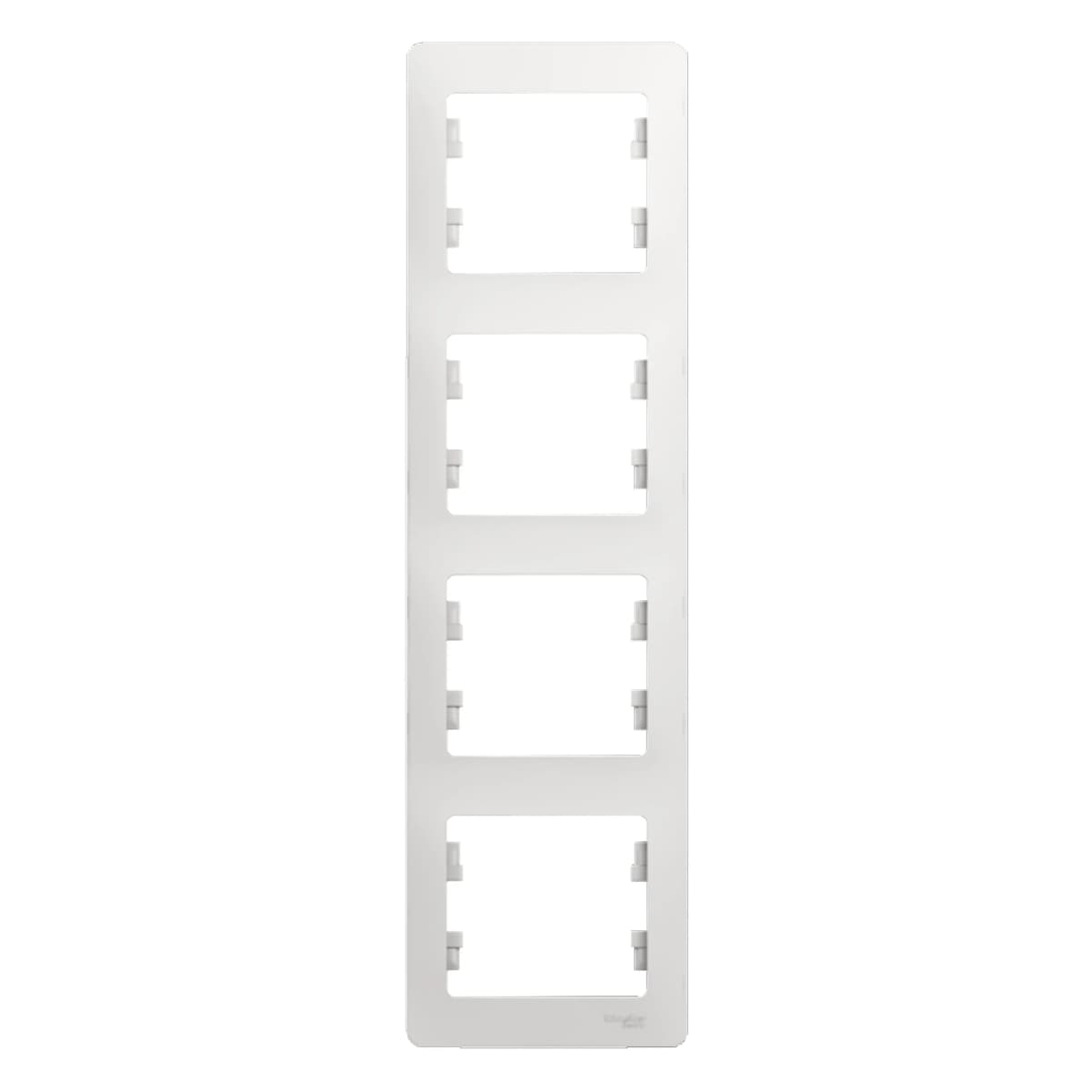 Рамка вертикальная четырехместная (4-постовая) Systeme Electric (Schneider) Glossa, цвет белый