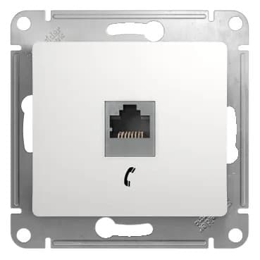 Розетка телефонная Systeme Electric (Schneider) Glossa, цвет белый