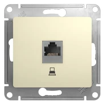 Розетка компьютерная (RJ45, интернет) Systeme Electric (Schneider) Glossa, цвет бежевый