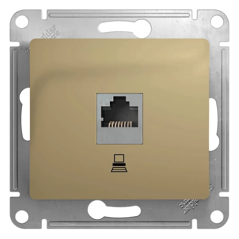 Розетка компьютерная (RJ45, интернет) Systeme Electric (Schneider) Glossa, цвет титан