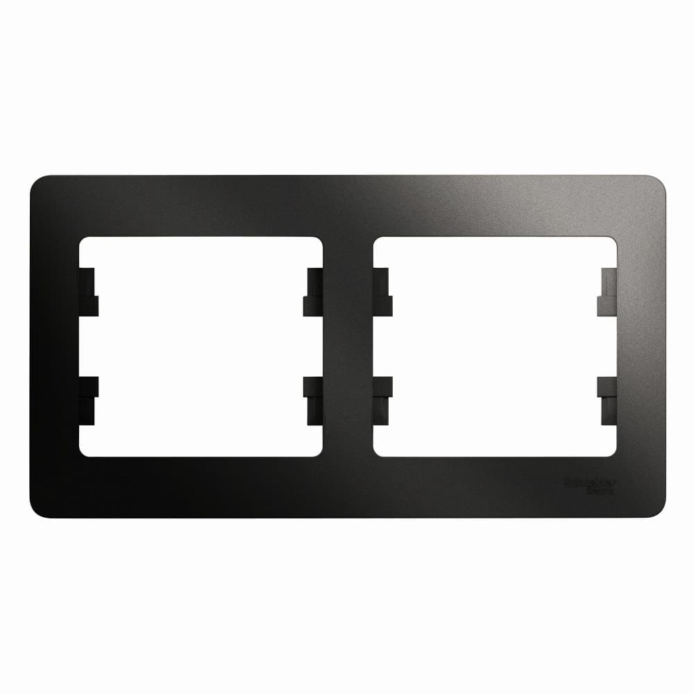Рамка 2-местная Schneider Electric Glossa антрацит GSL000702 для блока розеток и выключателей