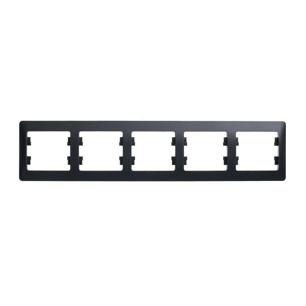 Рамка 5-местная Schneider Electric Glossa антрацит GSL000705 для большого блока из пяти устройств