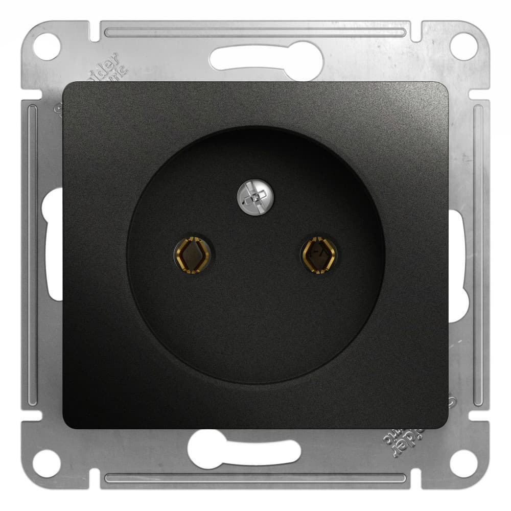 Розетка Schneider Electric Glossa антрацит без заземления GSL000741 для подключения приборов