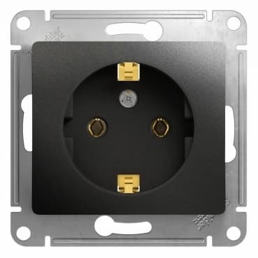 Розетка Schneider Electric Glossa антрацит с заземлением GSL000743 для безопасного подключения