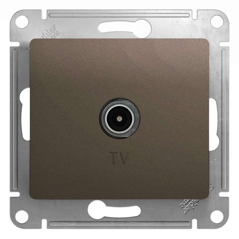 Розетка TV оконечная Schneider Electric Glossa цвет шоколад для подключения телевизора GSL000891