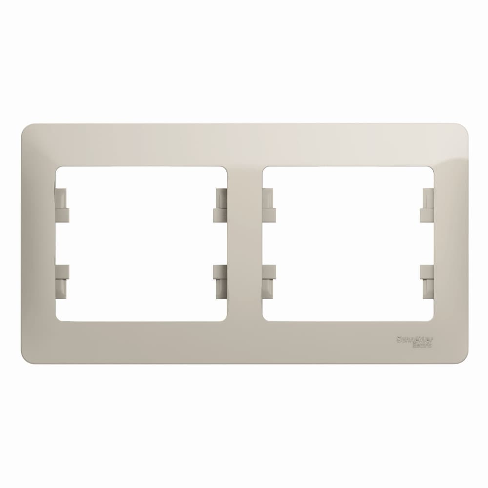 Рамка 2-местная Schneider Electric Glossa молочный цвет GSL000902 для блока розеток и выключателей
