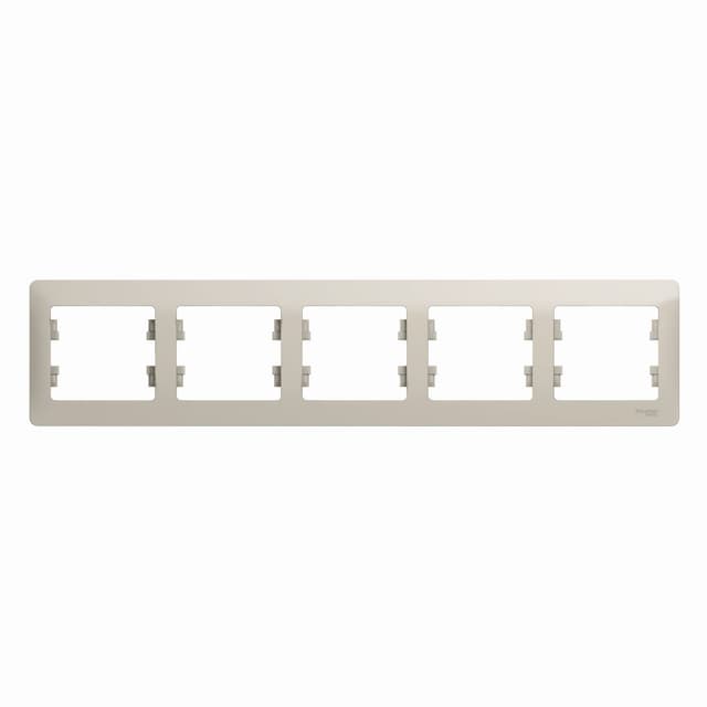 Рамка 5-местная Schneider Electric Glossa молочный цвет GSL000905 для большого блока из пяти устройств