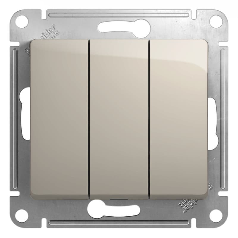 Выключатель трехклавишный Schneider Electric Glossa молочный цвет GSL000931 для света