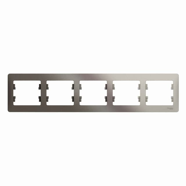 Рамка 5-местная Schneider Electric Glossa цвет платина GSL001205 для большого блока из пяти устройств