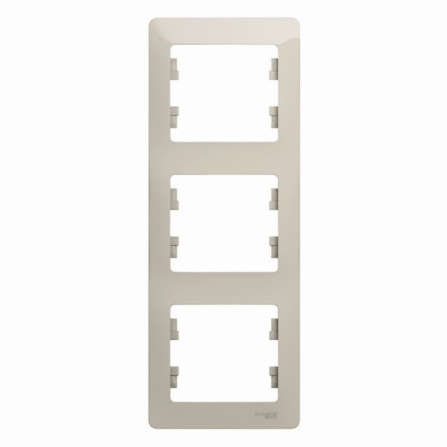 Рамка вертикальная 3-местная Schneider Electric Glossa молочный цвет GSL000907 для монтажа в столбик