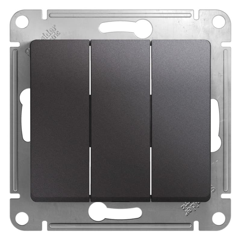 Выключатель трехклавишный Schneider Electric Glossa цвет графит GSL001331 для света