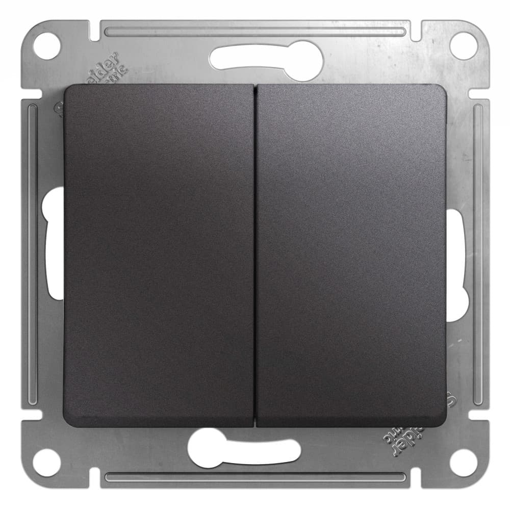 Выключатель двухклавишный Schneider Electric Glossa цвет графит GSL001351 для света