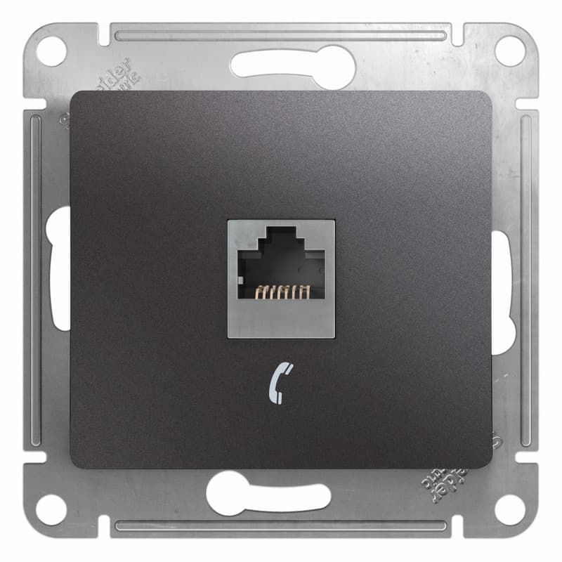 Розетка телефонная Schneider Electric Glossa цвет графит RJ-11 GSL001381T
