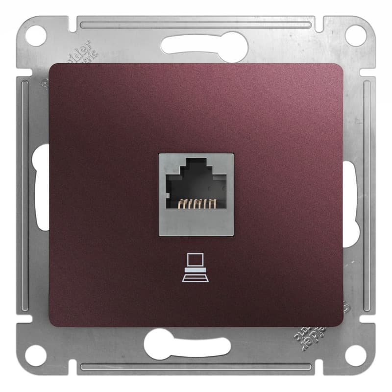 Розетка компьютерная Schneider Electric Glossa баклажановый цвет RJ-45 GSL001181K