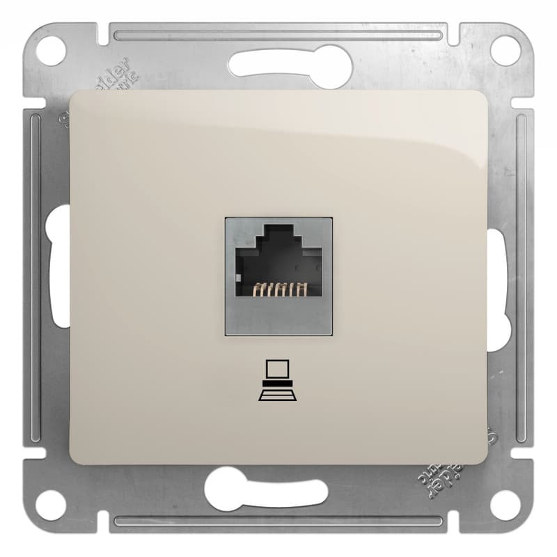 Розетка компьютерная Schneider Electric Glossa молочный цвет RJ-45 GSL000981K