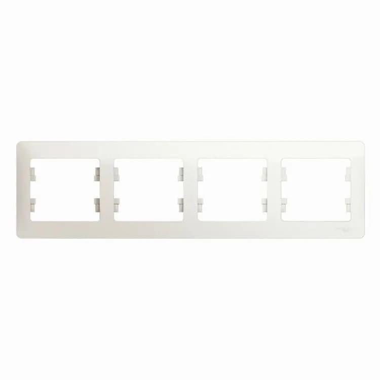 Рамка четырехместная (4-постовая) Systeme Electric (Schneider) Glossa, цвет перламутр