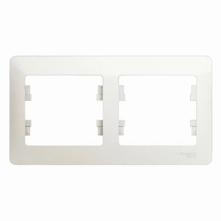 Рамка двухместная (2-постовая) Systeme Electric (Schneider) Glossa, цвет перламутр