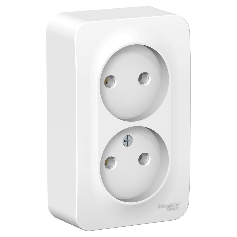 Розетка двойная без заземления Systeme Electric Blanca BLNRA000211, цвет белый, два евроразъема, для скрытого монтажа.