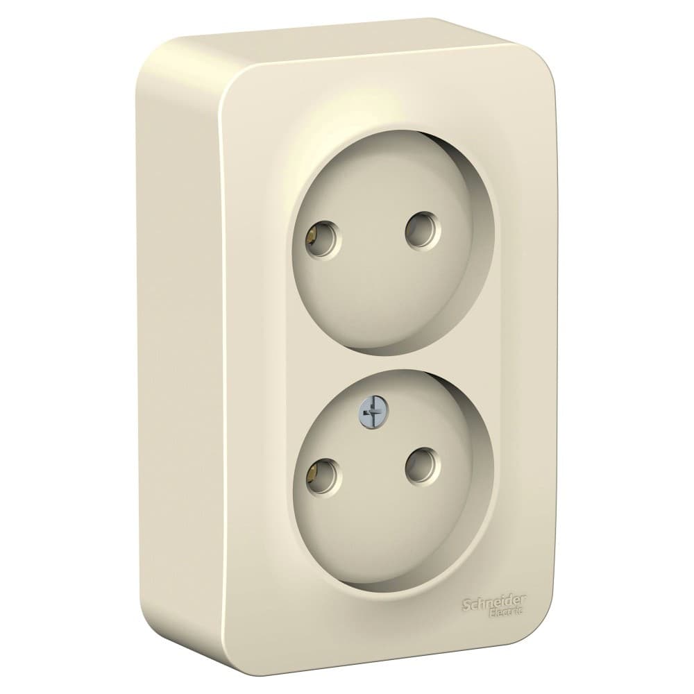 Розетка двойная без заземления Systeme Electric Blanca BLNRA000212, цвет молочный, два евроразъема.