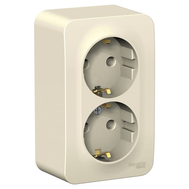 Розетка двойная с заземлением Systeme Electric Blanca BLNRA010212, цвет молочный, два евроразъема с заземлением.