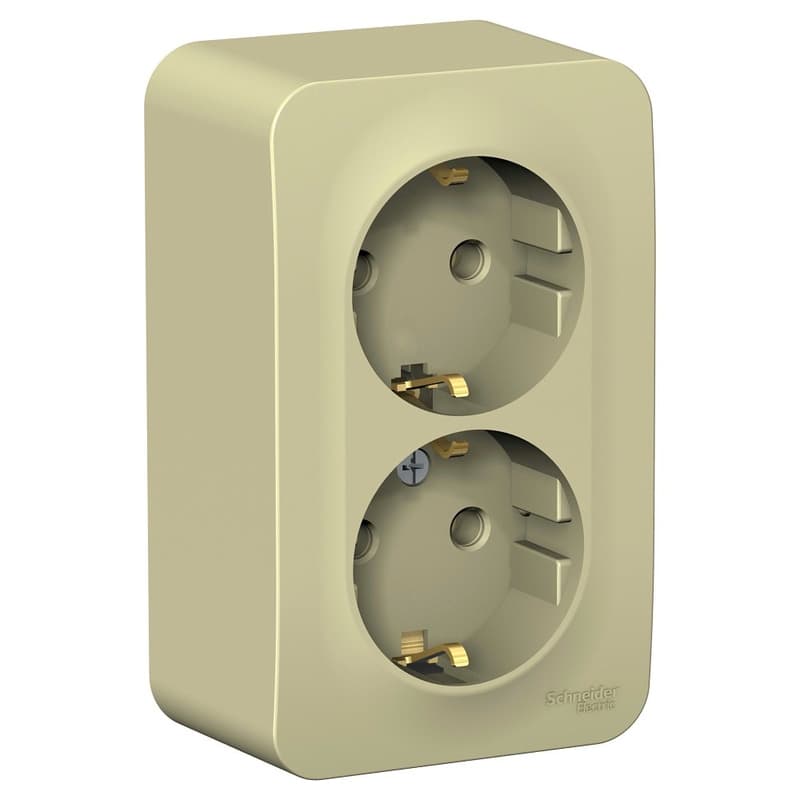 Розетка двойная с заземлением Systeme Electric Blanca BLNRA010217, цвет бежевый, два евроразъема с заземлением.