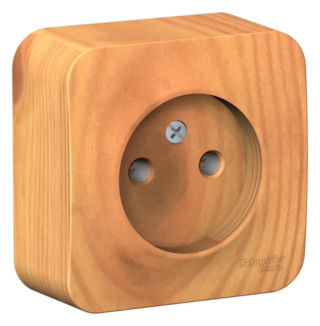 Розетка без заземления Systeme Electric Blanca BLNRA000115, цвет ясень, накладная открытой установки, без защитных шторок.