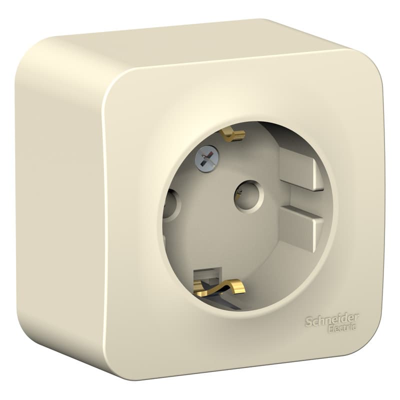 Розетка с заземлением Systeme Electric Blanca BLNRA010112, цвет молочный, с заземляющим контактом.