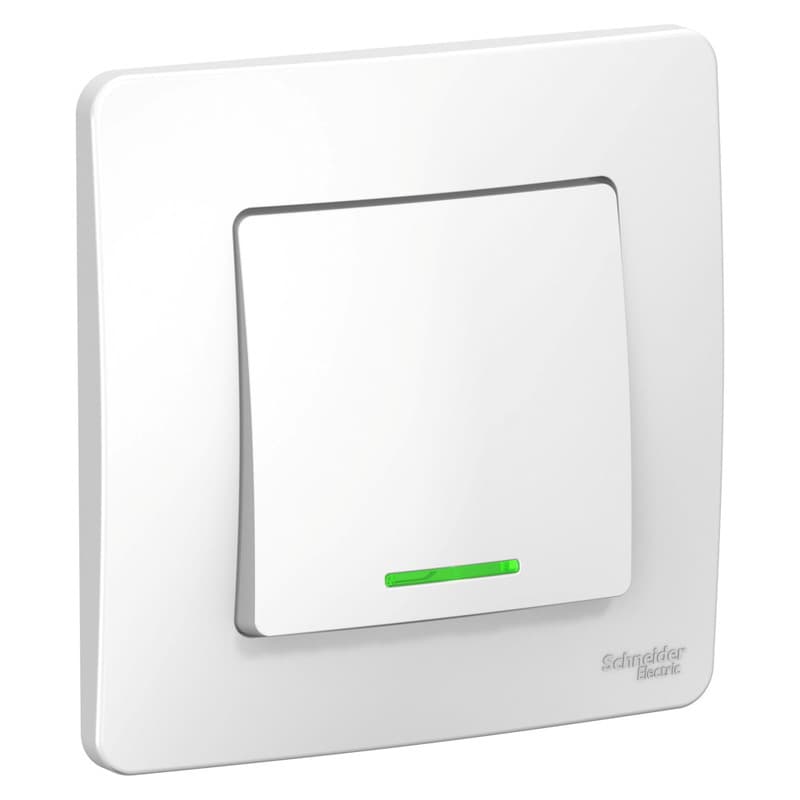 Выключатель одноклавишный с подсветкой Schneider Electric Blanca белый BLNVS010111