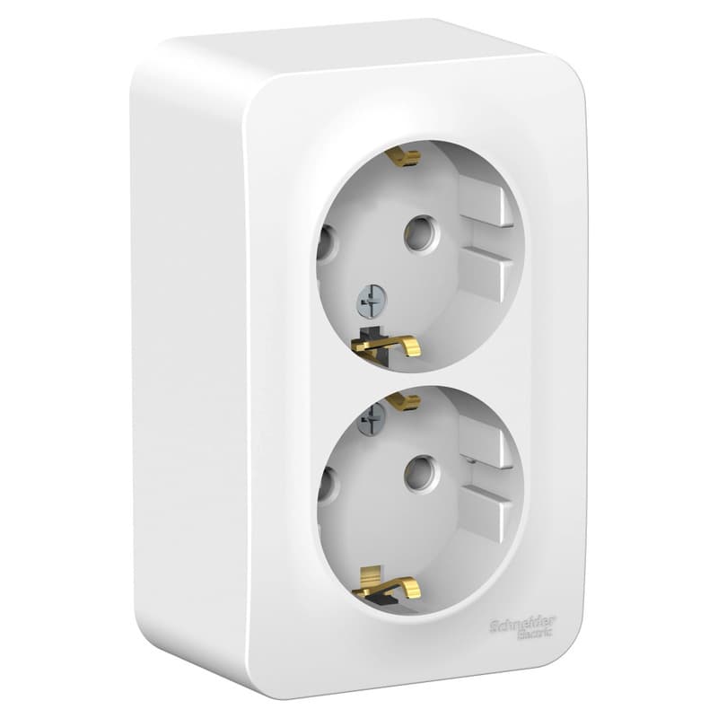 Розетка двойная с заземлением Systeme Electric Blanca BLNRA010211, цвет белый, два евроразъема с заземлением, для скрытого монтажа.