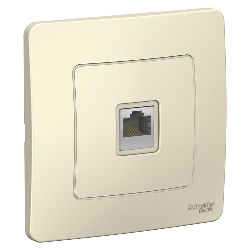 Розетка компьютерная (интернет) Systeme Electric Blanca BLNIS045002, цвет молочный, для скрытого монтажа, разъем RJ45 Cat.5e.