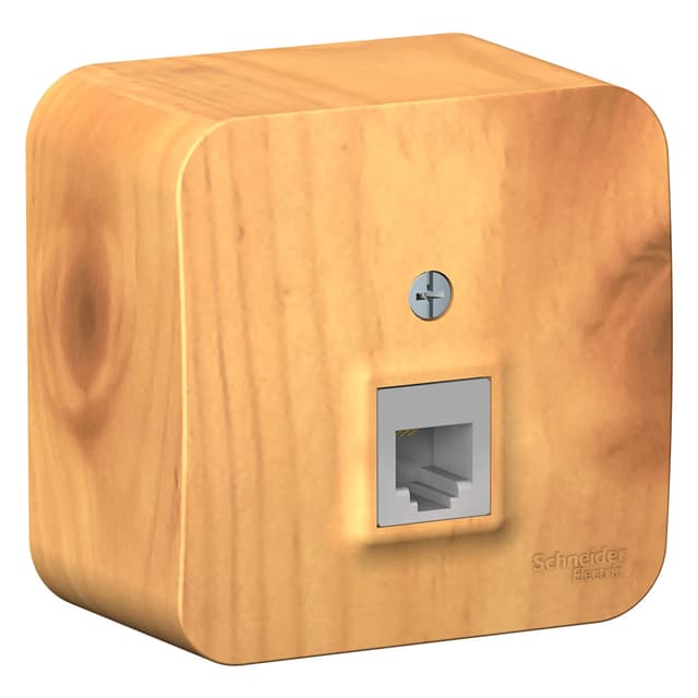 Розетка телефонная Systeme Electric Blanca BLNIA011005, цвет ясень, разъем RJ11.