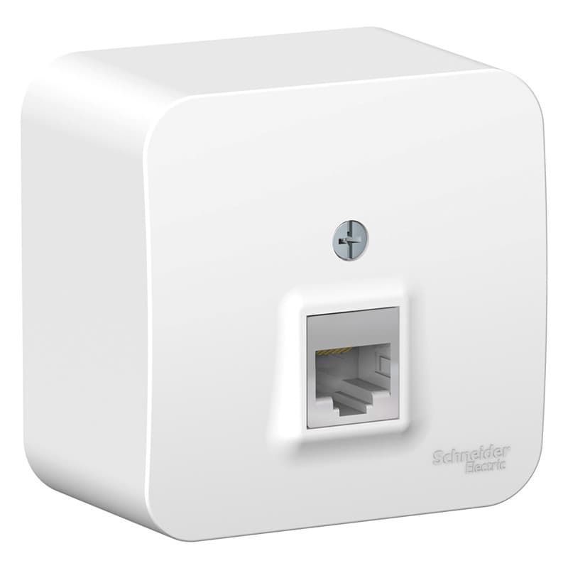 Розетка компьютерная (интернет) Systeme Electric Blanca BLNIA045001, цвет белый, для скрытого монтажа, разъем RJ45 Cat.5e.