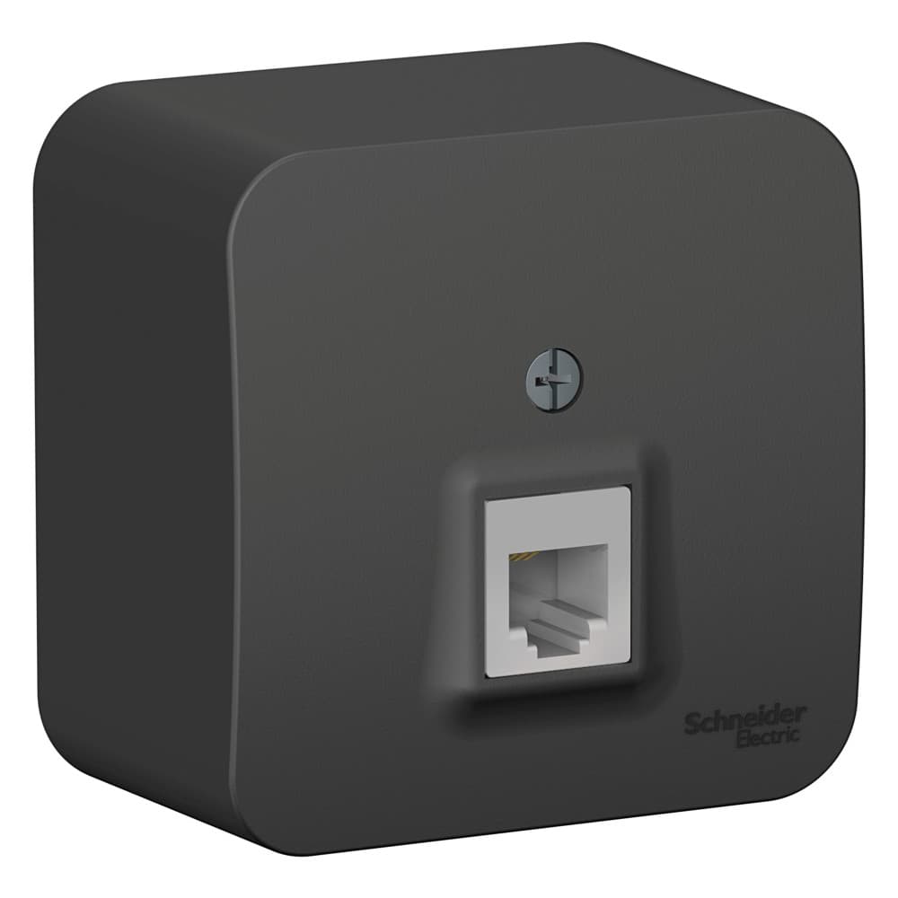 Розетка телефонная Systeme Electric Blanca BLNIA011006, цвет антрацит, разъем RJ11.