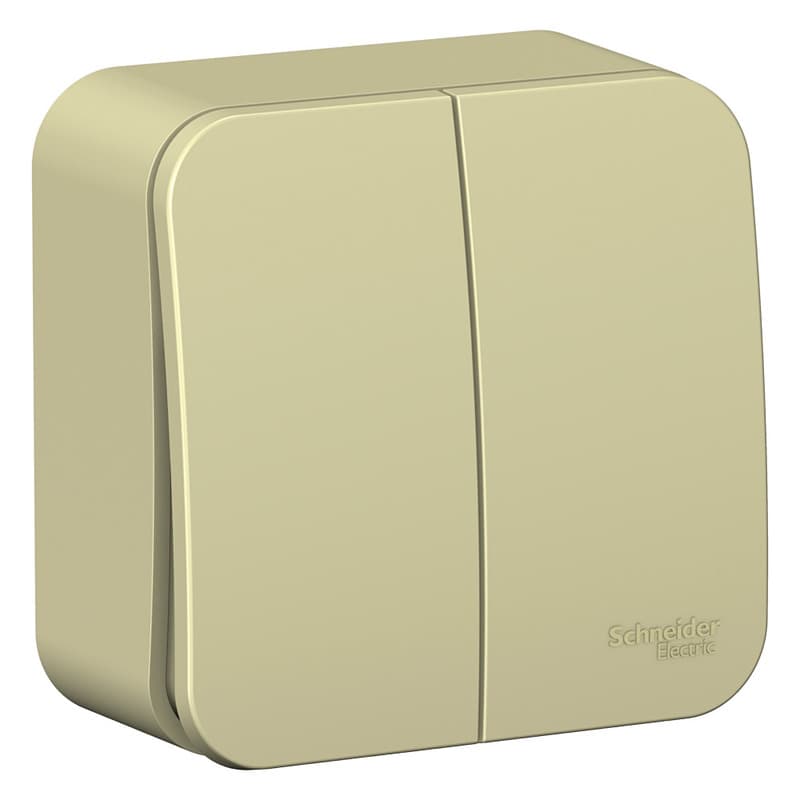 Выключатель двухклавишный Systeme Electric Blanca BLNVA105017, цвет бежевый, для управления двумя линиями освещения.