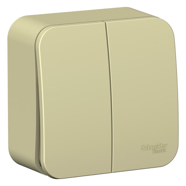 Выключатель двухклавишный Systeme Electric Blanca BLNVA105017, цвет бежевый, для управления двумя линиями освещения.