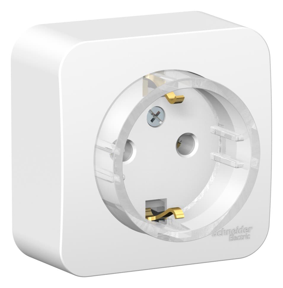 Розетка с заземлением Systeme Electric Blanca BLNRA110111, цвет белый, с заземляющим контактом.