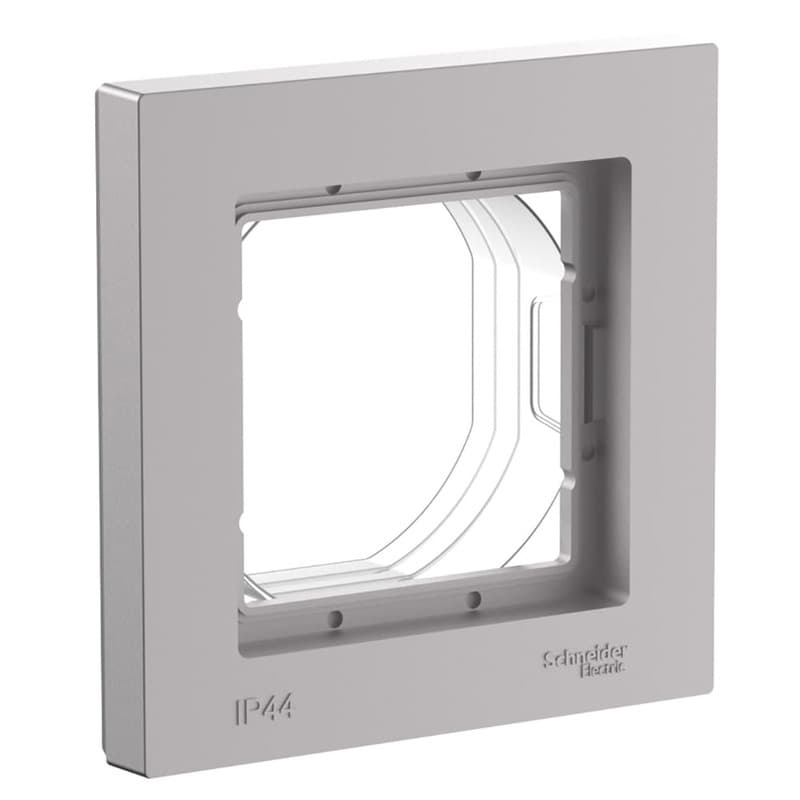 Рамка для электроустановочных изделий Systeme Electric AtlasDesign Aqua ATN440301, 1-местная, IP44, алюминий